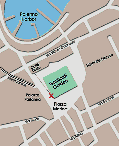 Piazza Marina in Palermo. Map by Thomas Hunt.