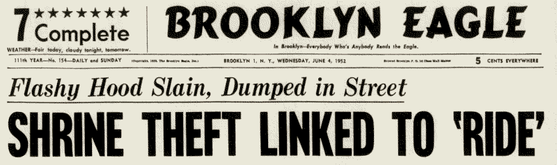 Brooklyn Eagle newspaper headline