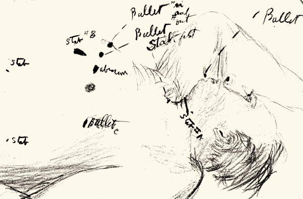 Coroner sketch of Maranzano wounds
