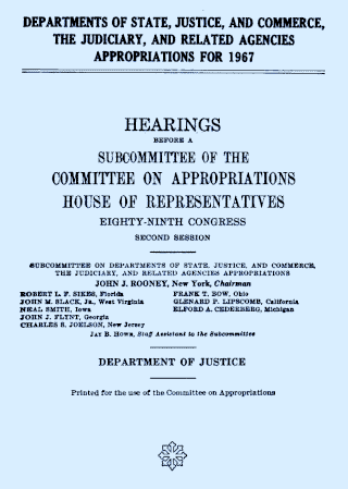 Federal budget hearings, 1966