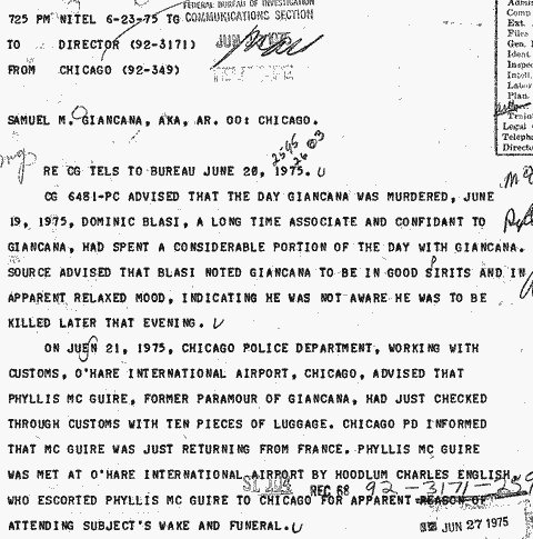 FBI teletype, June 23, 1975