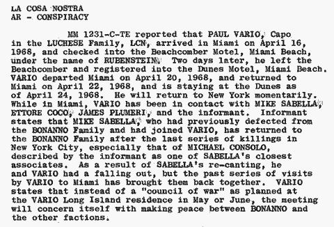 FBI Memo 26 April 1968